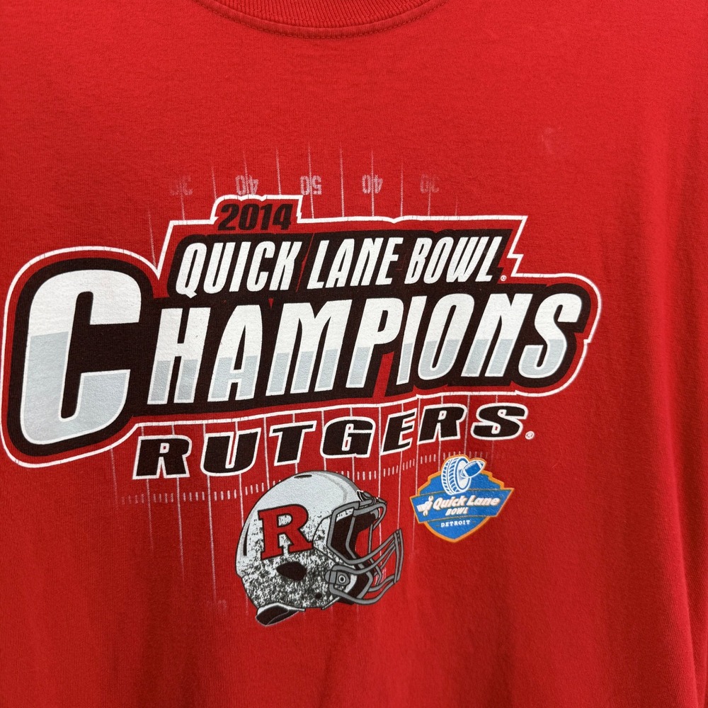 Blue 84 Rutgers Scarlet Knights 2014 Quick Lane Bowl Champions Red Mens 2XL - Picture 6 of 8